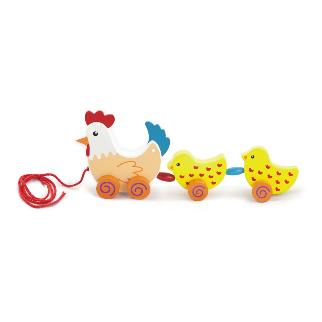 Viga Pull Along Hen With Two Chicks Wooden Set