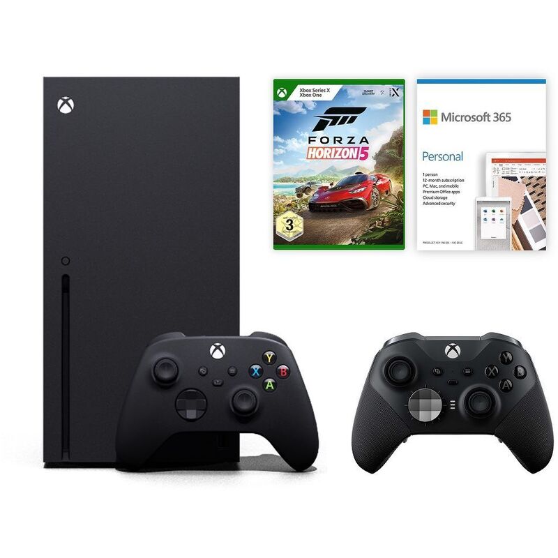 Microsoft Xbox Series X 1TB Console + Forza 5 + Elite Series 2 Wireless Controller + Microsoft 365 Personal (1 Year) (Bundle)