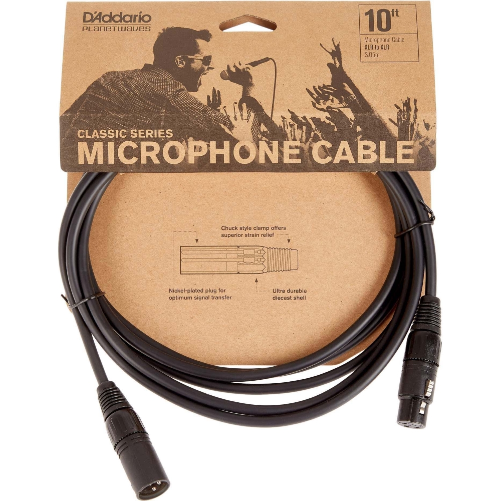 D'Addario PW-CMIC-10 Classic Series Microphone Cable - 10 ft / 3 Meters