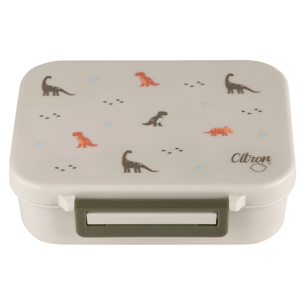 Citron Tritan Snackbox with 3 Compartments - Dino