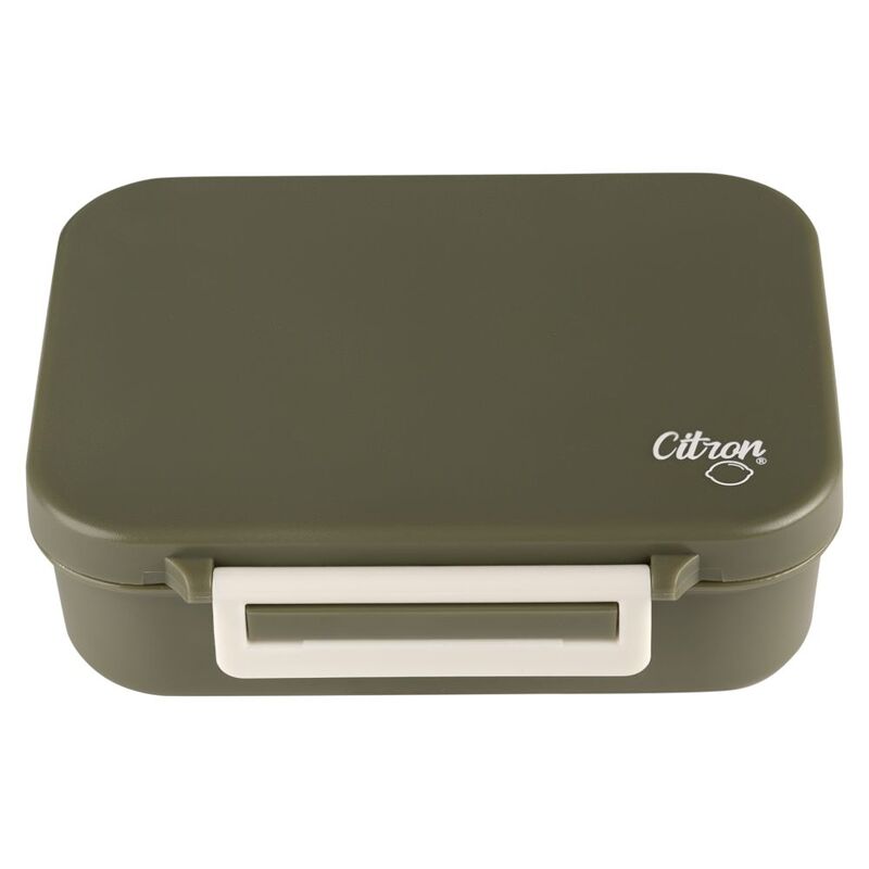 Citron Tritan Snackbox with 3 Compartments - Olive Green