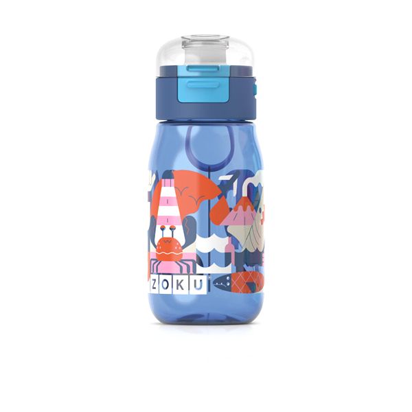Zoku Flip Gulp Water Bottle 465ml - Blue