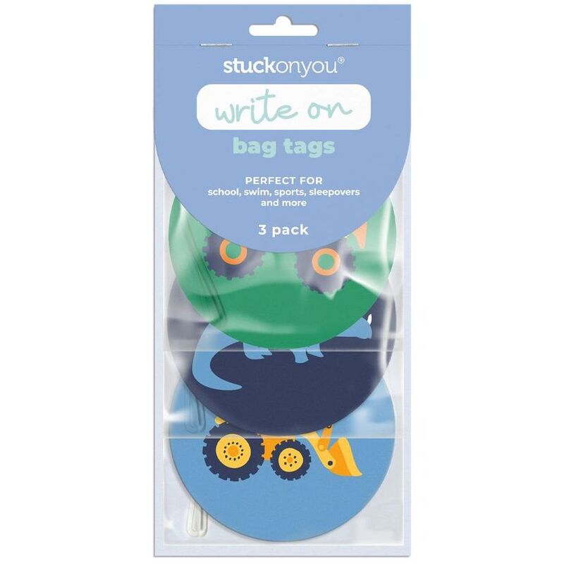Stuck on You Write on Bag Tags - Revs & Roars (3 Pack) Stuck on You Write on Bag Tags - Revs & Roars (3 Pack)