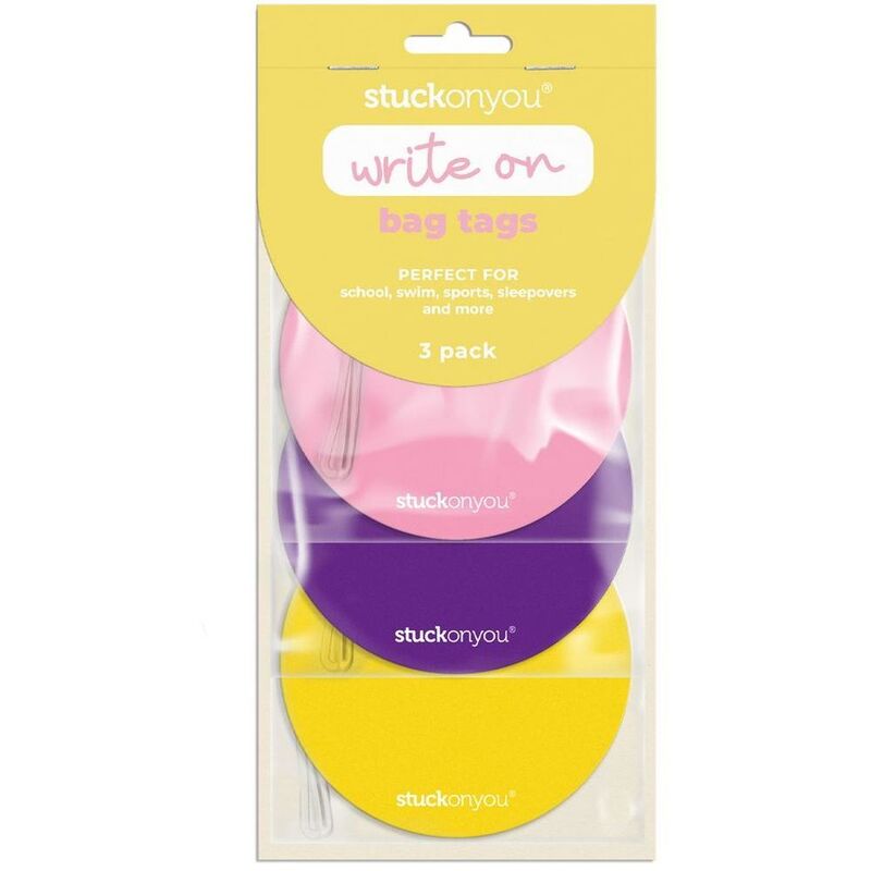 Stuck on You Write on Bag Tags - Bright (3 Pack) Stuck on You Write on Bag Tags - Bright (3 Pack)