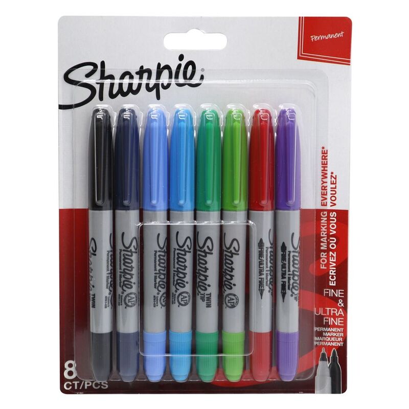 Sharpie Permanent Markers - Twin Tip (Pack Of 8) Sharpie Permanent Markers - Twin Tip (Pack Of 8)