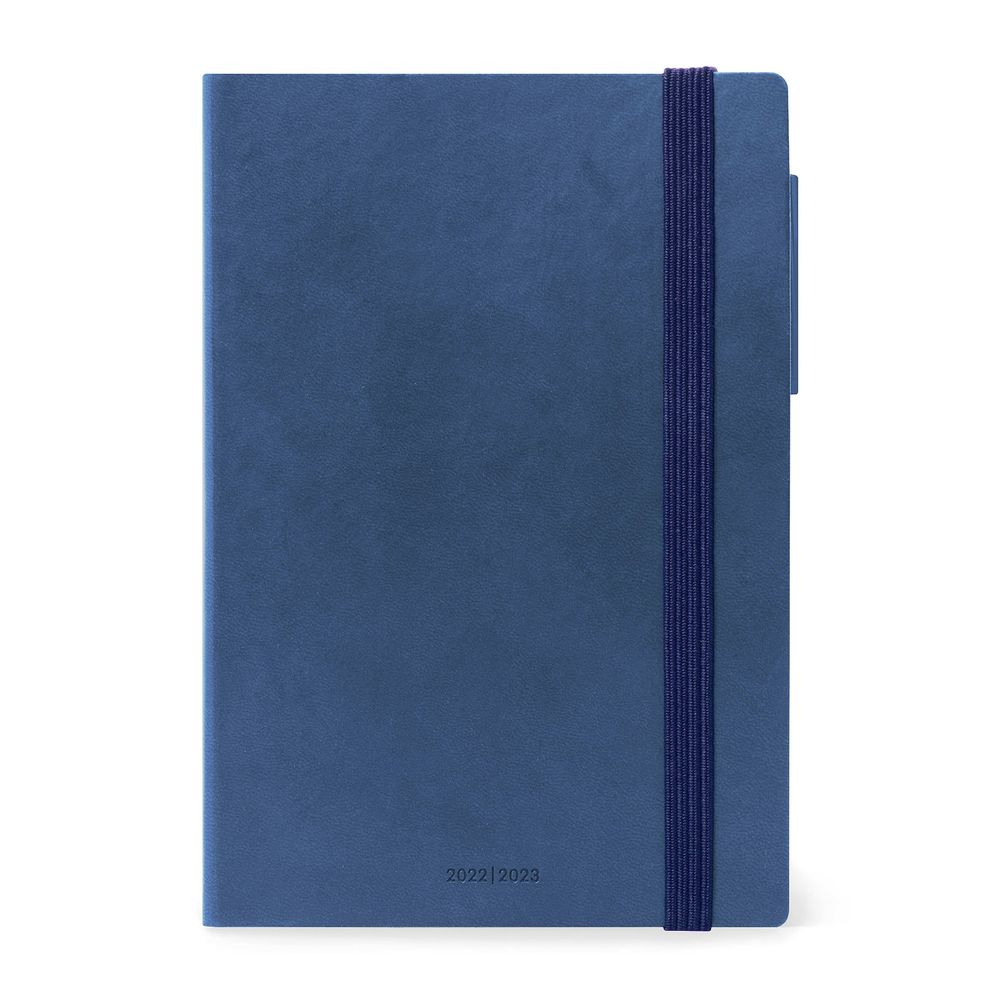 Legami Medium Weekly Diary with Notebook 18 Month 2022/2023 (12 x 18 cm) - Blue