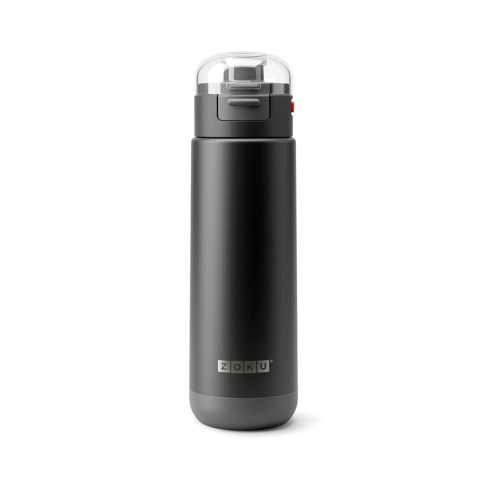 Zoku Fliptop Vacuum Insulated Stainless Steel Water Bottle 500ml - Black