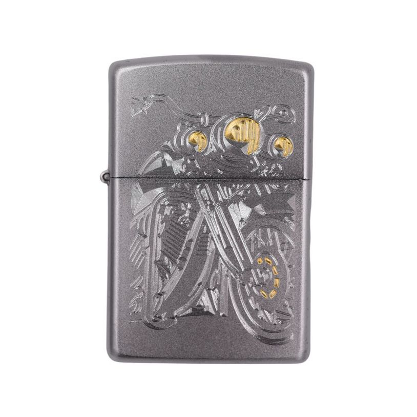 Zippo 205 AE184542 Satin Chrome Motorcycle Windproof Lighter