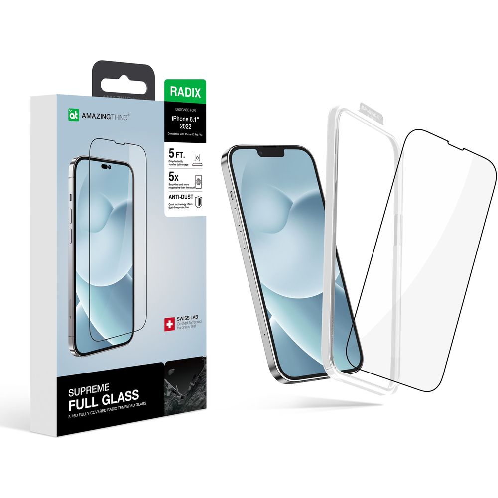 AMAZINGThing iPhone 14 Screen Protector 2.75D Fully Covered Radix Glass