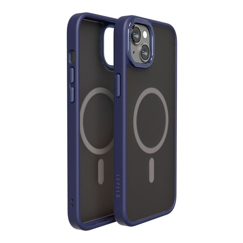 Levelo Magsafe Kayo Matte Back Case for iPhone 14 Plus - Blue/Blue