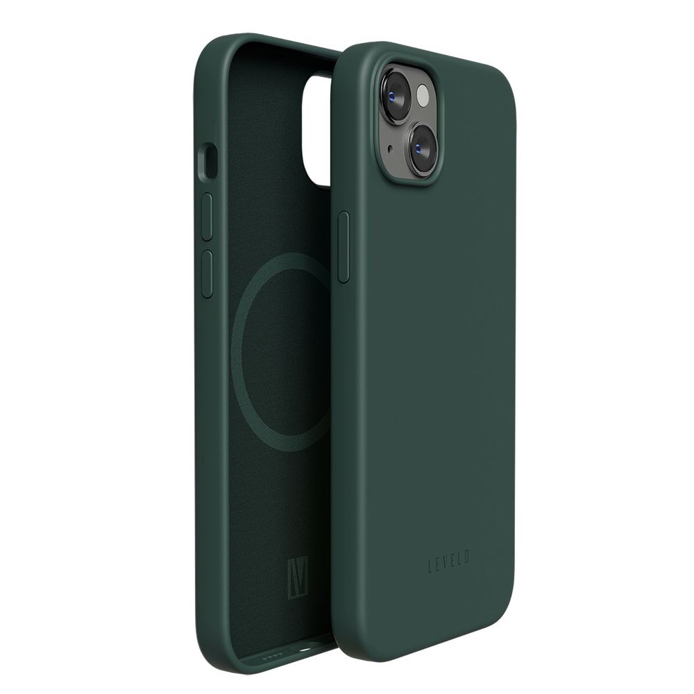 Levelo Iris Magsafe Liquid Silicone Case For iPhone 14 Plus - Dark Green