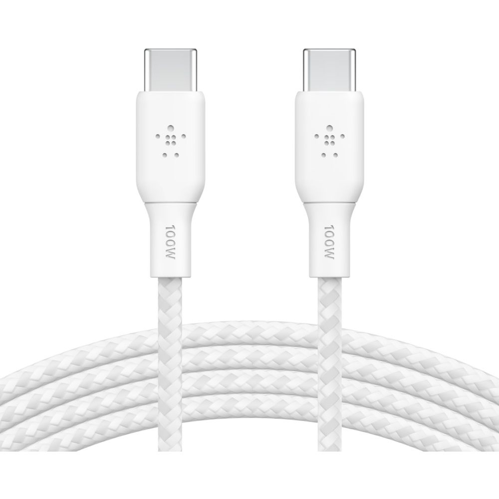 Belkin Cable Braided USB-C To USB-C 2.0 100W 3m - White