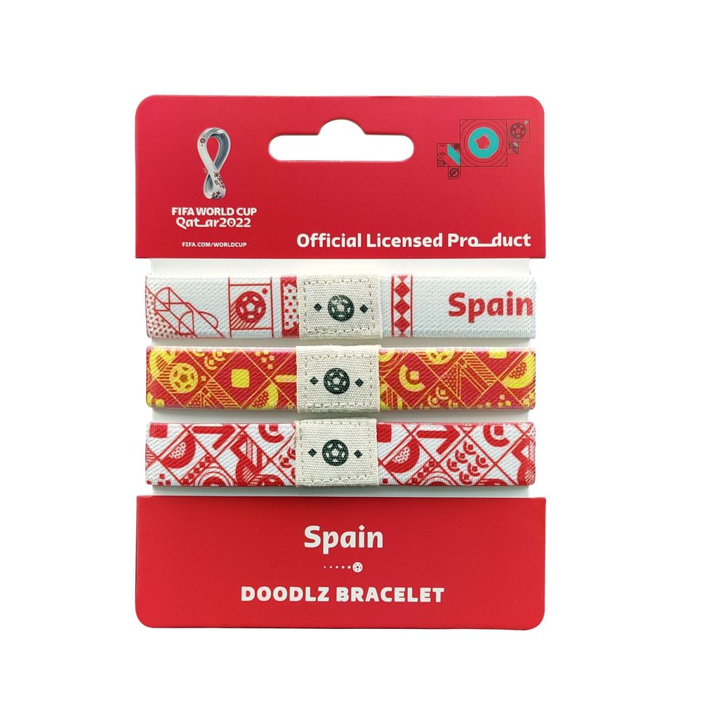 FIFA World Cup Qatar 2022 Doodlz Bracelets - Spain (Set of 3)