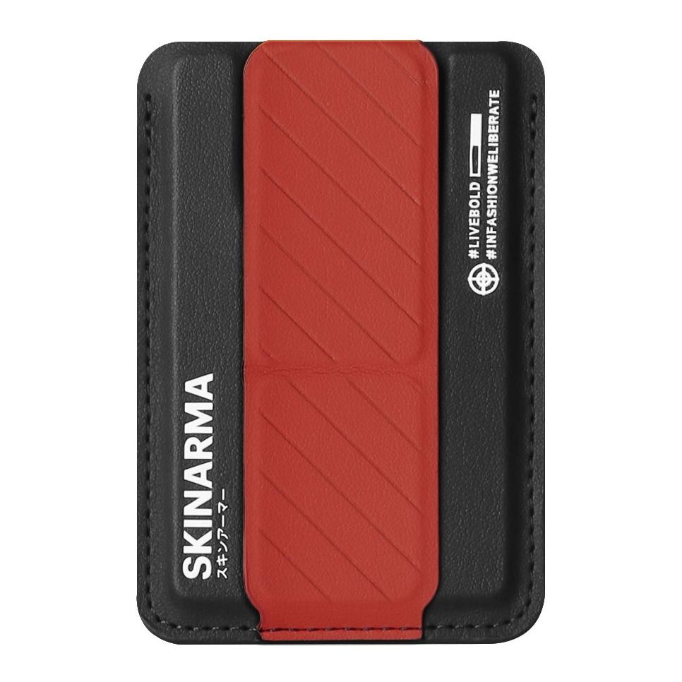 SkinArma Kado Mag-Charge Card Holder With Grip Stand - Black