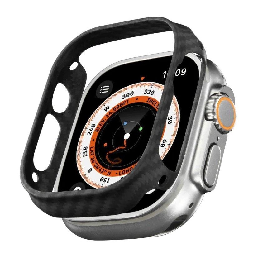Pitaka Carbon Fiber Air Case for Apple Watch Compatible with Apple Watch Ultra - Black Carbon