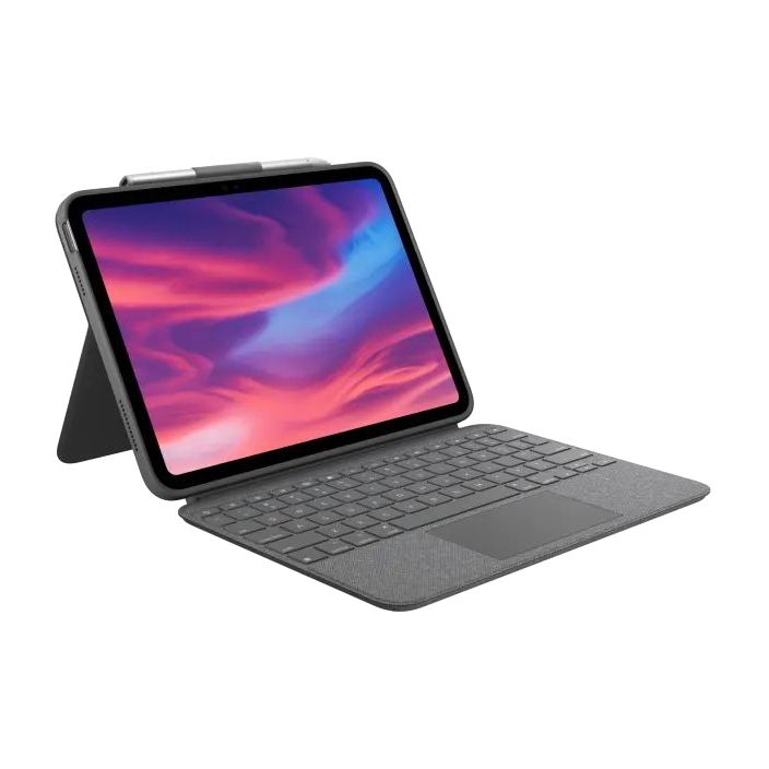 Logitech 920-011379 Combo Touch with Detachable Keyboard and Trackpad Case for iPad (10th Gen) - Oxford Grey (Arabic/English)