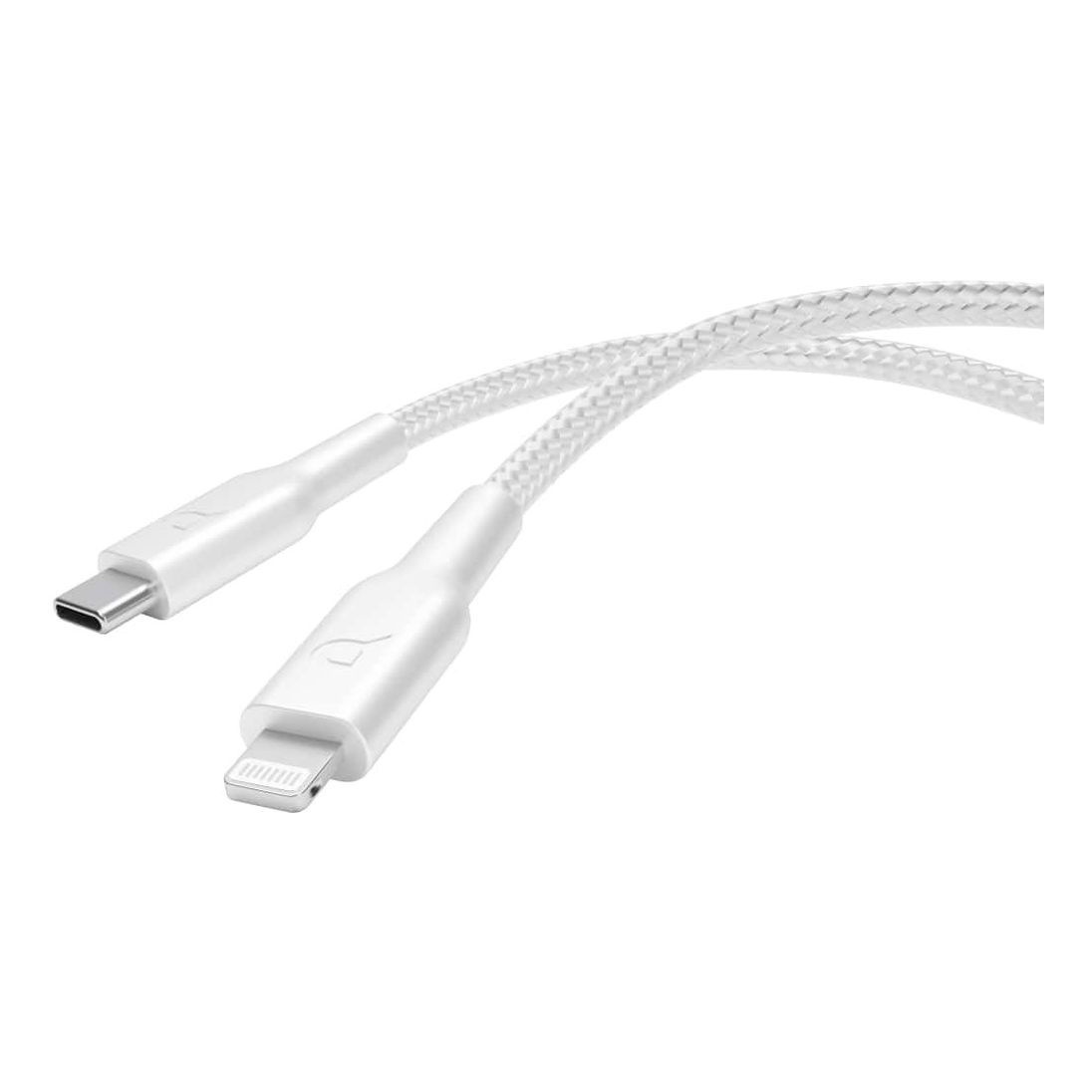 Powerology Braided USB-C To Lightning Data & Fast Charge Cable 1.2m - White