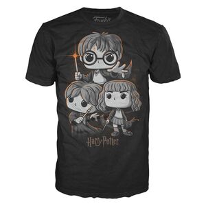 Funko Pop Tee Harry Potter Harry Trio T-Shirt Black