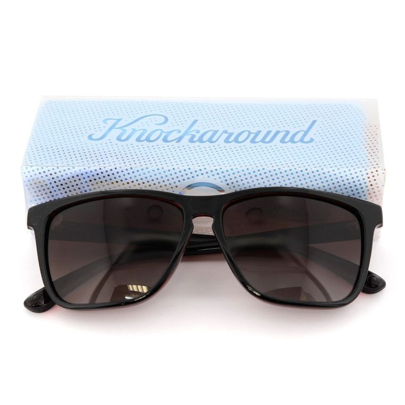 Knockaround Glossy Black Brick Geode/Polarized Amber Gradient Fast Lanes Unisex Sunglasses