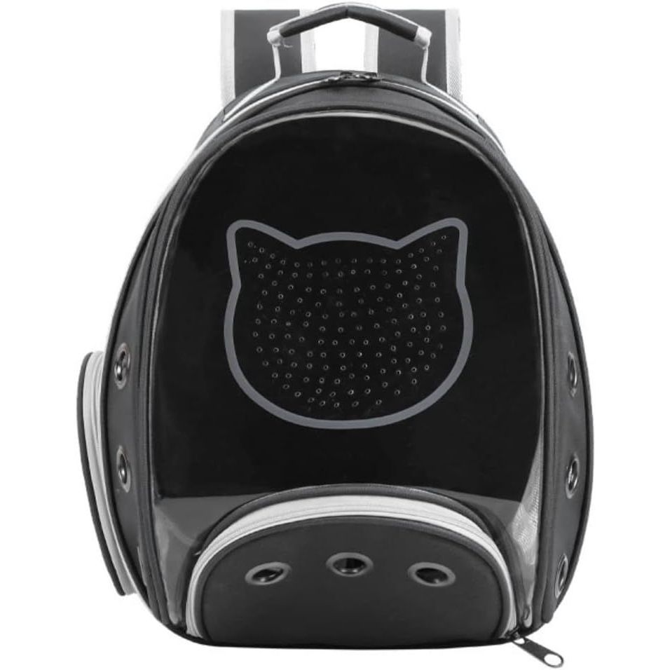 Nutrapet Petstranaut Backpack Bobble Cat Face Black