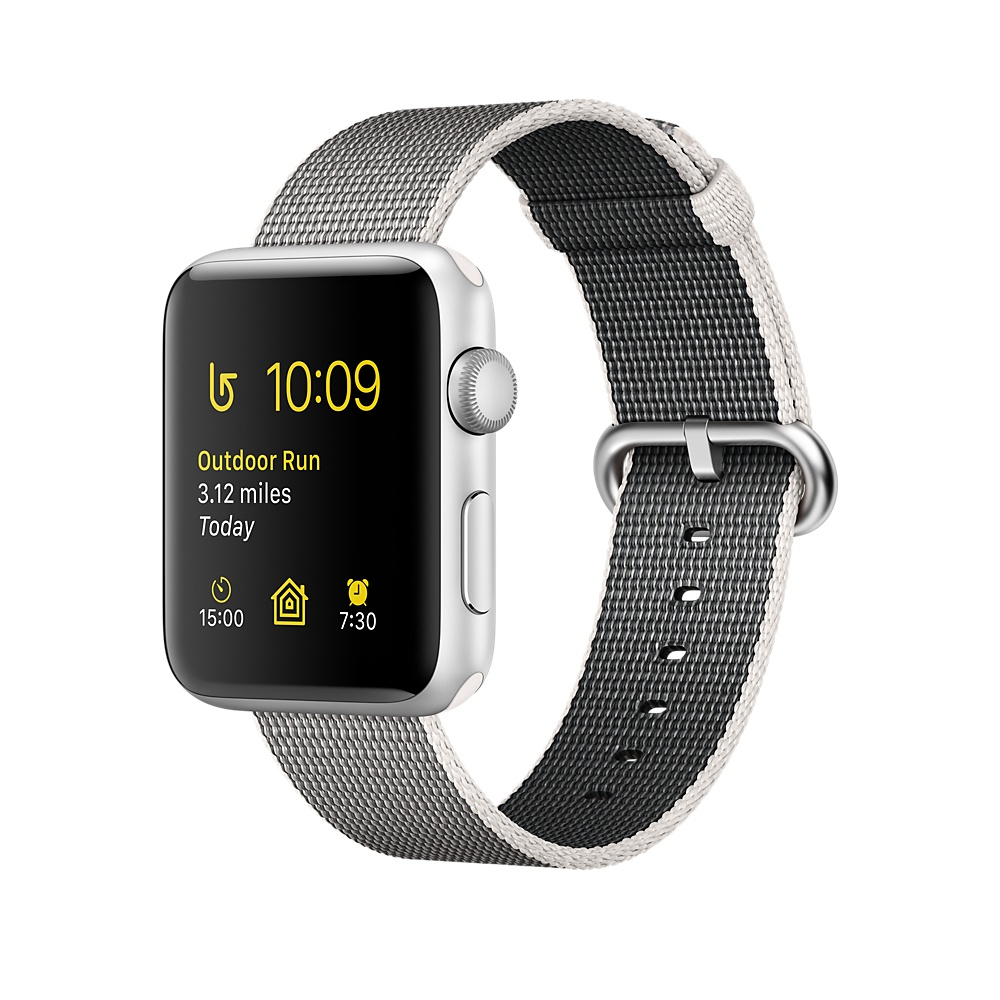 Apple Watch Series 2 42mm Silver Aluminium Case with Pearl Woven Nylon Band
