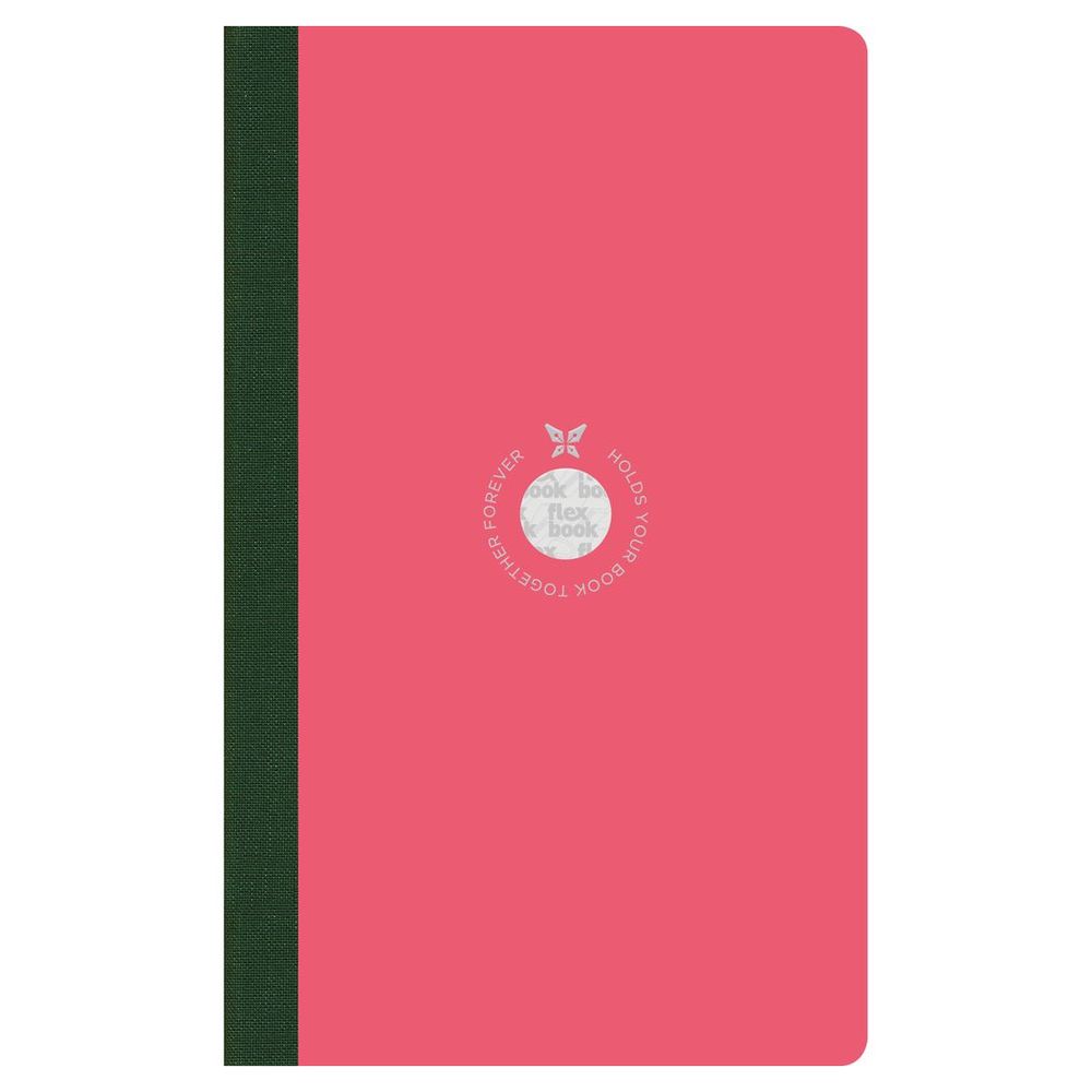 Flexbook Smartbook Ruled A5 Notebook - Medium - Pink Cover/Green Spine (13 x 21 cm)