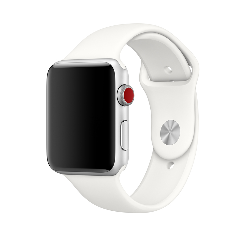Apple Soft White Sport Band S/M & M/L for Nike Watch 42mm (Compatible with Apple Watch 42/44/45mm)