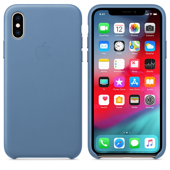 Apple Leather Case Cornflower for iPhone XS