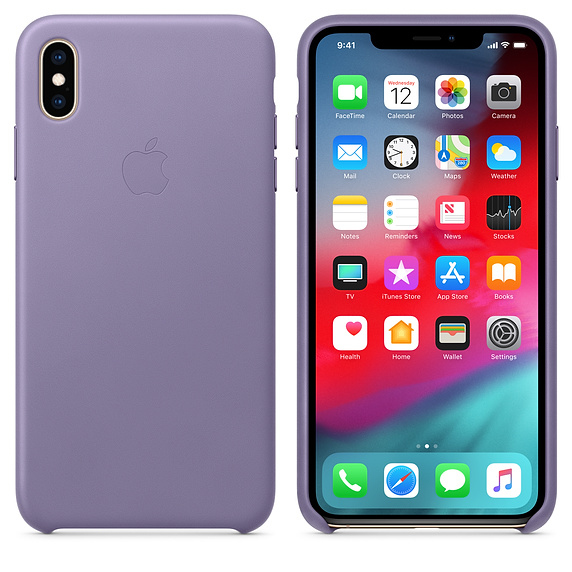 Apple Leather Case Lilac for iPhone XS Max