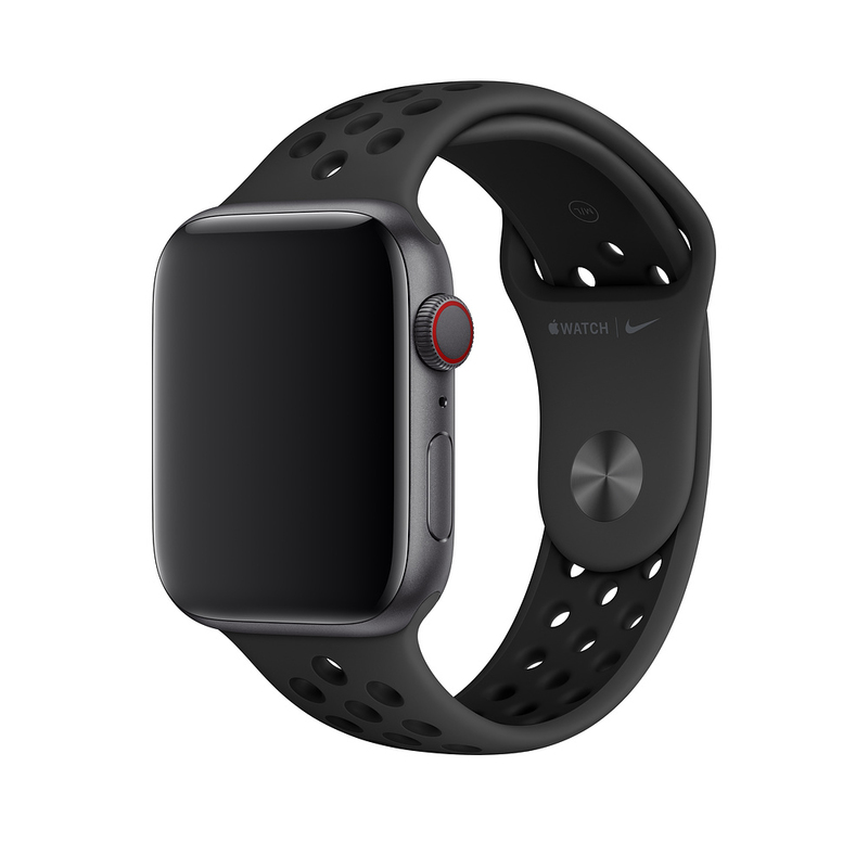 Apple 44mm Anthracite/Black Nike Sport Band for Apple Watch S/M & M/L (Compatible with Apple Watch 42/44/45mm)