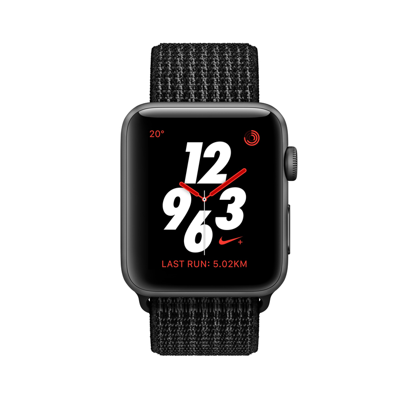Apple Watch Nike+ GPS + Cellular 38mm Space Grey Aluminium Case with Black/Pure Platinum Nike Sport Loop