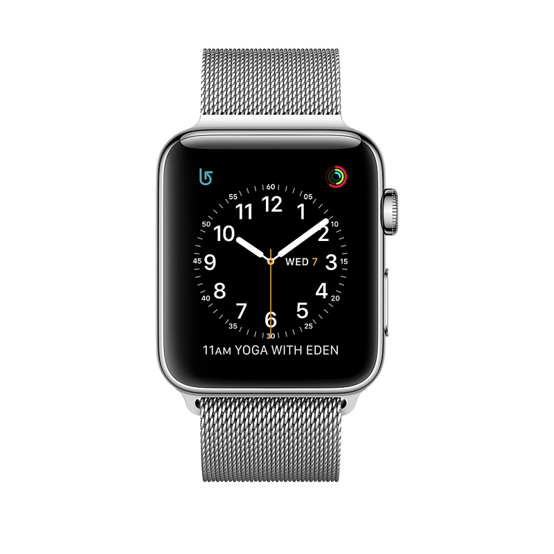 Apple Watch Series 2 38mm Stainless Steel Case with Silver Milanese Loop