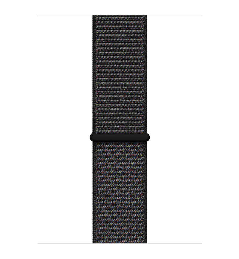 ساعة آبل من الإصدار الرابع مع جي بي إس 40 مم ذات هيكل من الألومنيوم بالون الرمادي الداكن مع حزام ساعة رياضي أسود