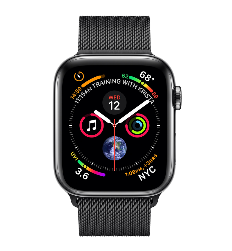 Apple Watch Series 4 GPS +Cellular 44mm Space Black Stainless Steel Case with Space Black Milanese Loop