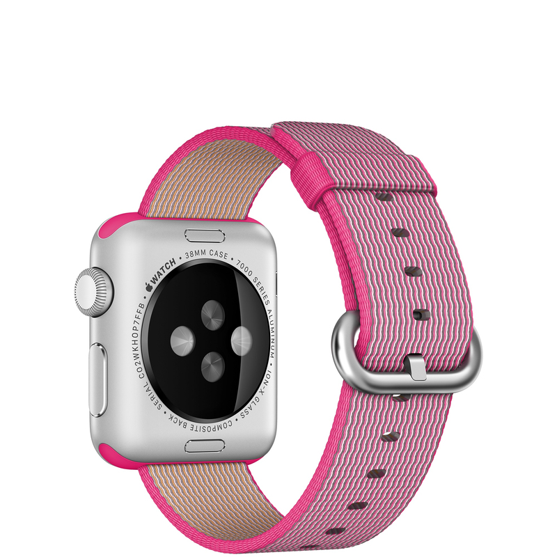 Apple Watch 38mm Silver Aluminium Case With Pink Nylon