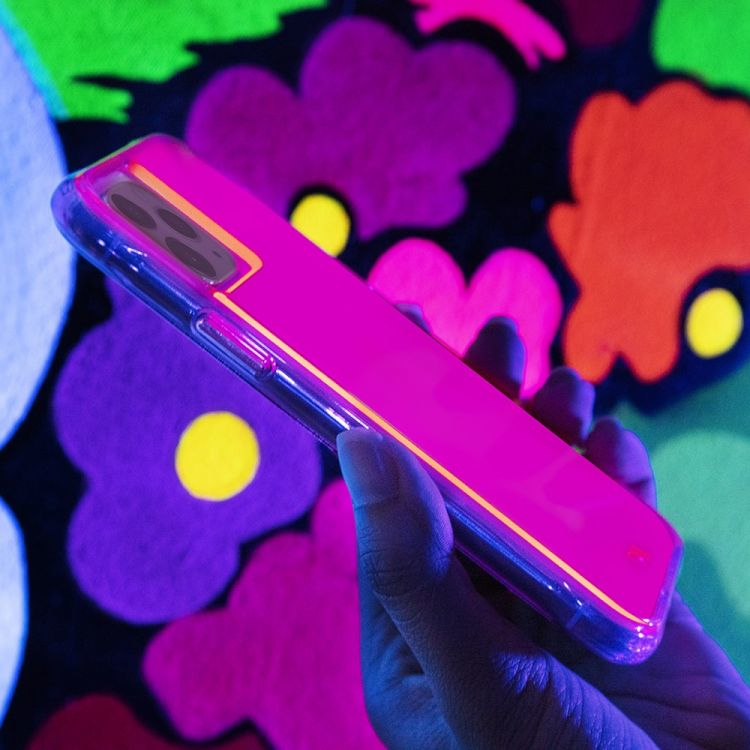 حافظة الهاتف الجوال تاف نيون من كيس-ميت 16.5 سم (6.5 بوصة)، مع غطاء، باللون الوردي