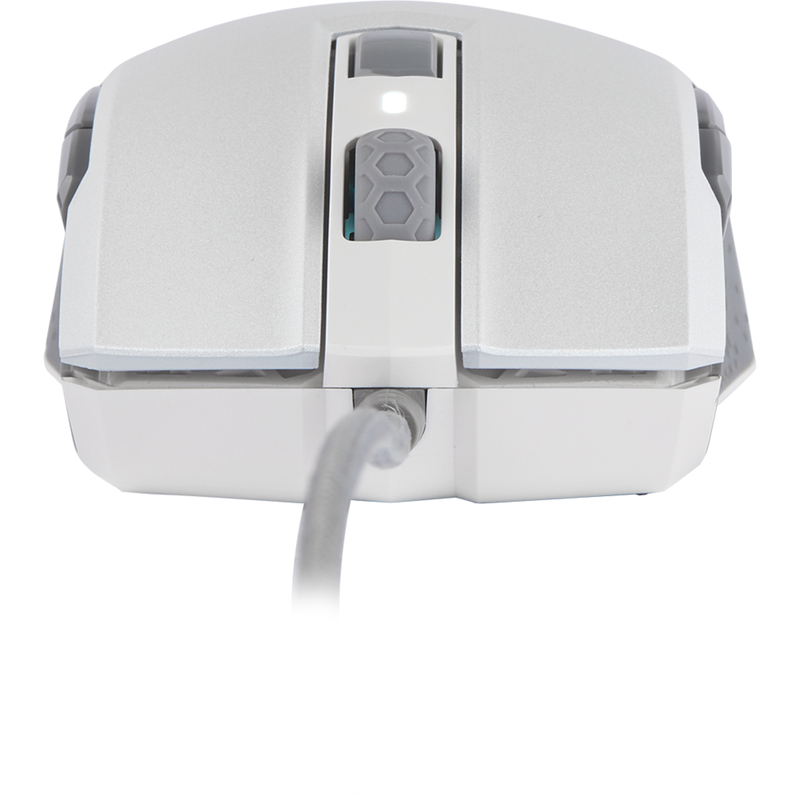 ماوس الألعاب البصري Corsair M55 RGB Pro أبيض بإضاءة خلفية RGB Led/12400 نقطة في البوصة