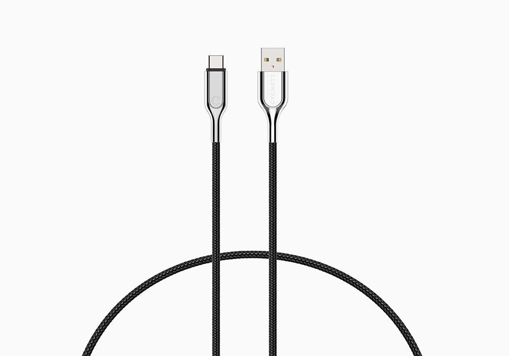 Cygnett Armoured 2.0 USB-C To USB-A Cable 1m - Black (3A/60W)