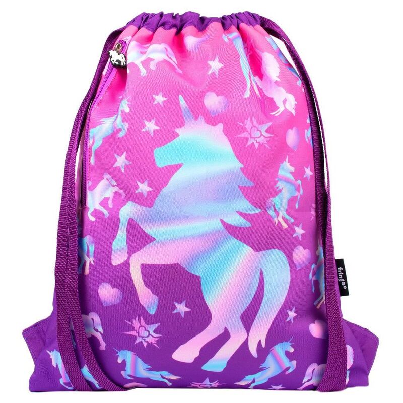 Fringoo Drawstring Bag - Unicorn Ombre Purple Fringoo Drawstring Bag - Unicorn Ombre Purple