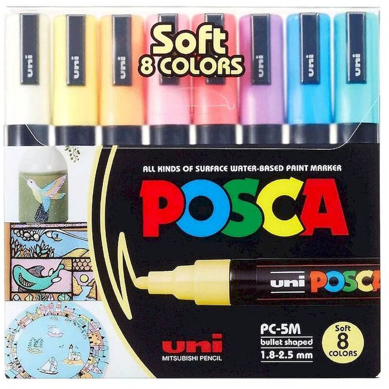 Uni-Ball Posca Soft Pastel Pc-5M Soft Colors Markers (Set of 8) Uni-Ball Posca Soft Pastel Pc-5M Soft Colors Markers (Set of 8)