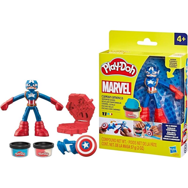 Play-Doh Marvel Captain America Stamping Shield with Bendy Action Figure