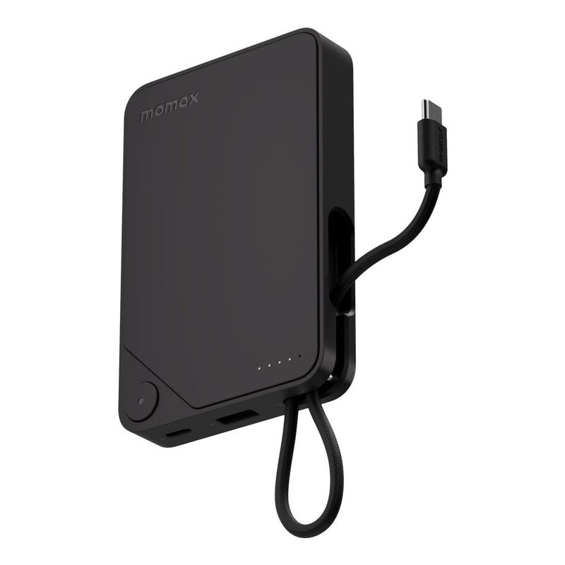 Momax 1-Power X 10000mAh Power Bank With Built-In USB-C Cable - Black