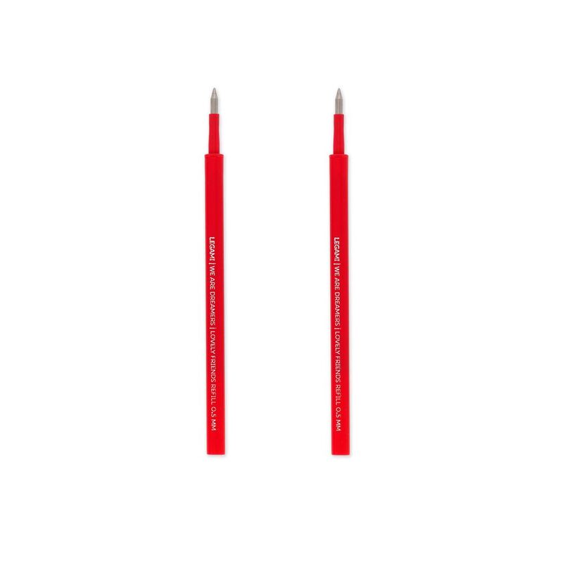Legami Set of 2 Refills for Gel Pen - Lovely Friends - Red