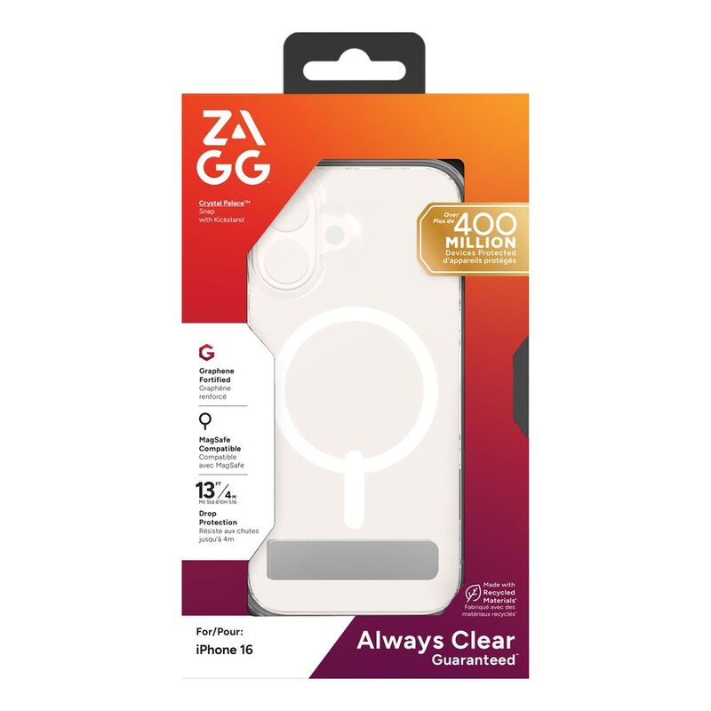 Zagg Cases Crystal Palace Snap KS Apple iPhone 16 SM - Clear Zagg Cases Crystal Palace Snap KS Apple iPhone 16 SM - Clear