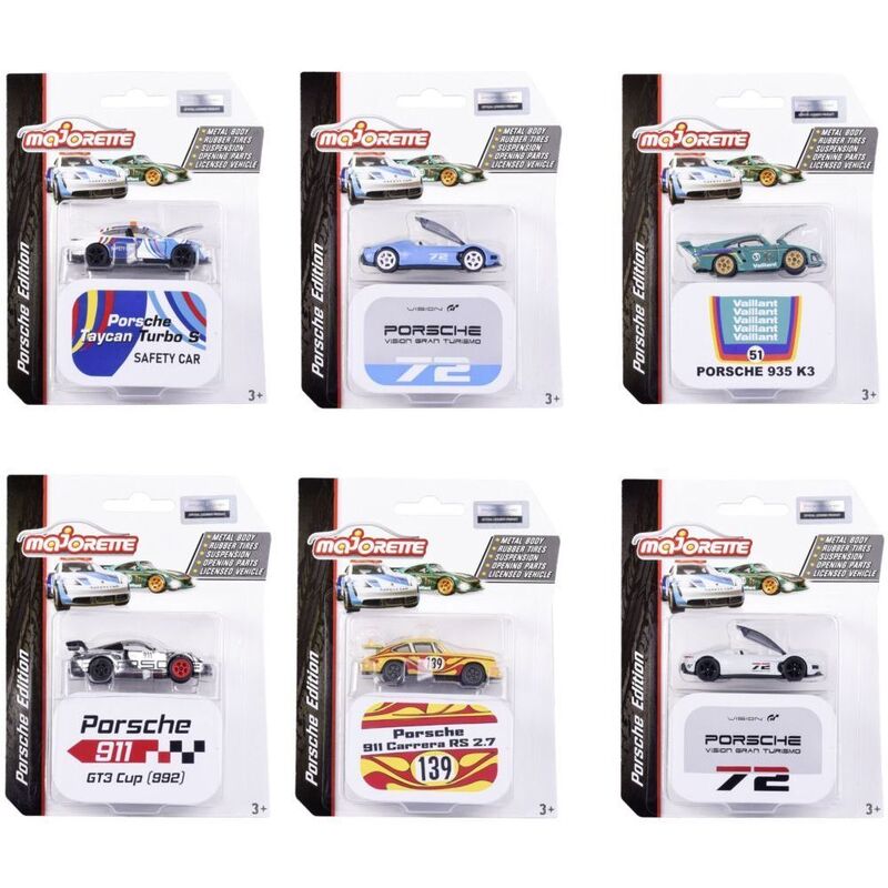 Majorette Deluxe Porsche Edition Assorted 1.64 Die-Cast Model
