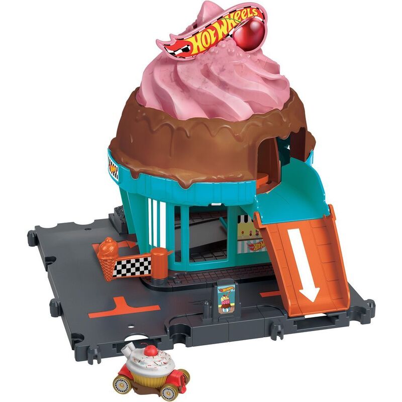 Hot Wheels City Downtown Ice Cream Shop With 1 Hot Wheels Car Playset Hot Wheels City Downtown Ice Cream Shop With 1 Hot Wheels Car Playset