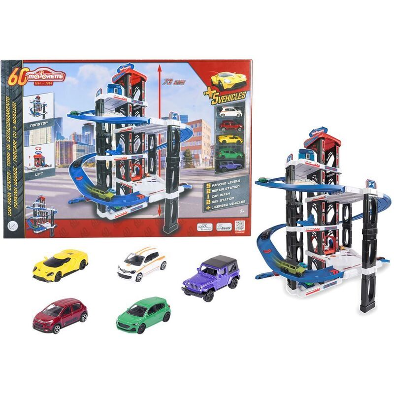 Majorette Motor Lift Center with 5 Cars Playset