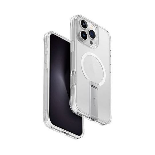 UNIQ Hybrid iPhone 16 Pro Max (2024) Case 6.9 Magclick Charging Eleva With Vertical Stand - Lucent (Clear)