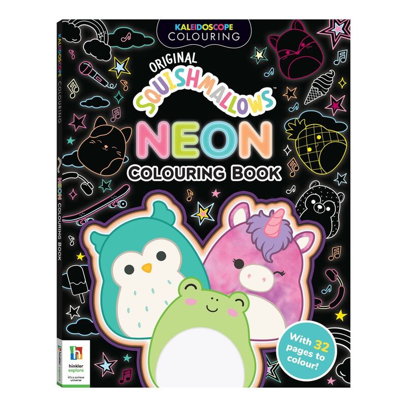 Kaleidoscope Squishmallows Neon Colouring Book | Hinkler Books