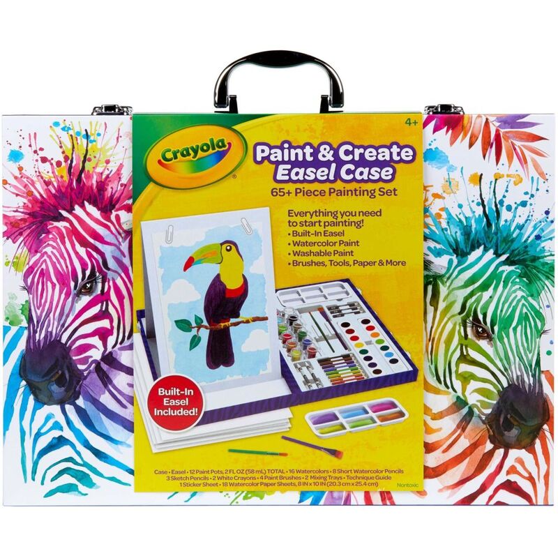 Crayola Paint And Create Easel Case Painting Set (Pack of 65)